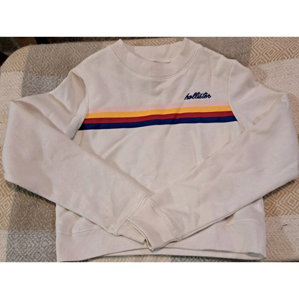 Hollister Y2K Retro Womens Cropped California Beach Surfer Sweatshirt Small